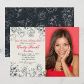 Gereserveerde Bloemen Fotouitnodiging Kaart (Voorkant / Achterkant)