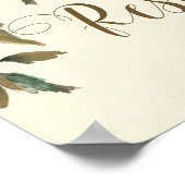 gereserveerde bruiloft florale roze burgundy poster (Hoek)