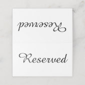 Gereserveerde bruiloft gevouwen plaatskaart plaatskaartje (Buitenkant ongevouwen)