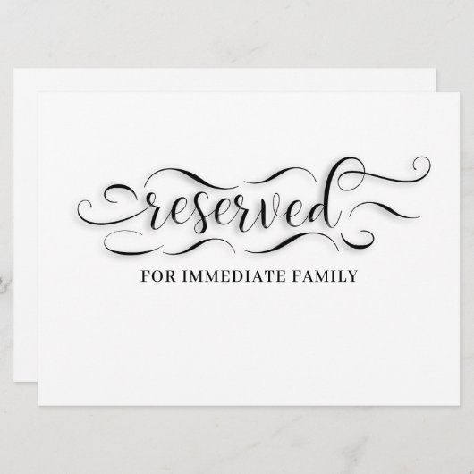 Gereserveerde bruiloft kaart (Voorkant / Achterkant)