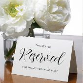 Gereserveerde Bruiloft Zitplaatsen Bruid's Familie Kaart