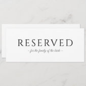 Gereserveerde Eenvoudige Typografie Weddenschap Kaart (Voorkant / Achterkant)