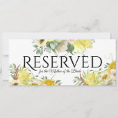 Gereserveerde gele bloem kaart (Achterkant)