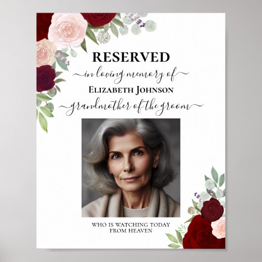 Gereserveerde Geliefde In De Hemel Rode Bloemen Hu Poster (Voorkant)