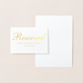 Gereserveerde Gold Folie Trouwnamen Datum Tafel Ka Folie Kaarten (Display)