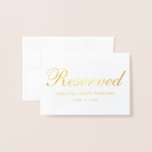 Gereserveerde Gold Folie Trouwnamen Datum Tafel Ka Kaarten (Voorkant met envelop)