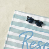 Gereserveerde grijze Waterverf Stripe roze Florenc Strandlaken (In situ)