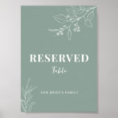 Gereserveerde Groene Weddenschap Sage Poster (Voorkant)