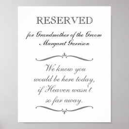 Gereserveerde Grootmoeder van de Bruidegom Herdenk Poster