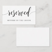 Gereserveerde kaarten voor bruiloft plaatskaartje (Voorkant / Achterkant)