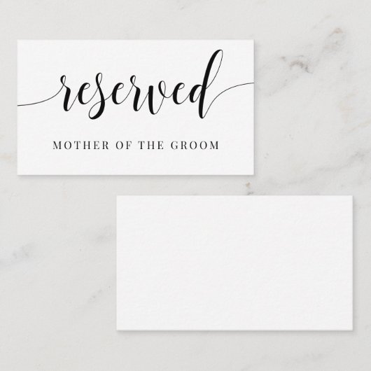 Gereserveerde kaarten voor bruiloft plaatskaartje (Voorkant / Achterkant)