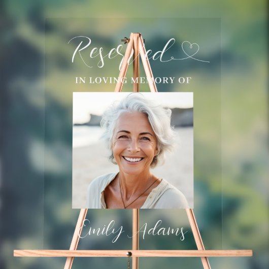 Gereserveerde Memorial in Loving Memory Custom Afb Acryl Bord (Neutraal)