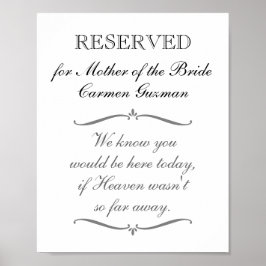 Gereserveerde moeder van het herdenkingsbord van d poster
