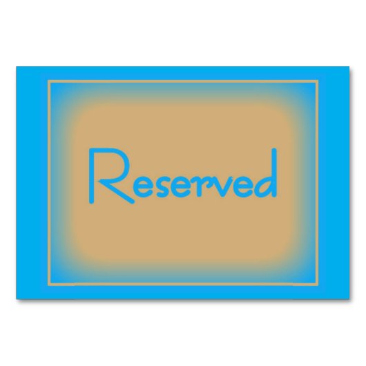 Gereserveerde OceanBlue/CafeauLaitHorizontale Tabl Kaart (Voorkant)