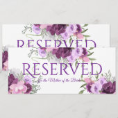 Gereserveerde Paarse bloemen Kaart (Voorkant / Achterkant)