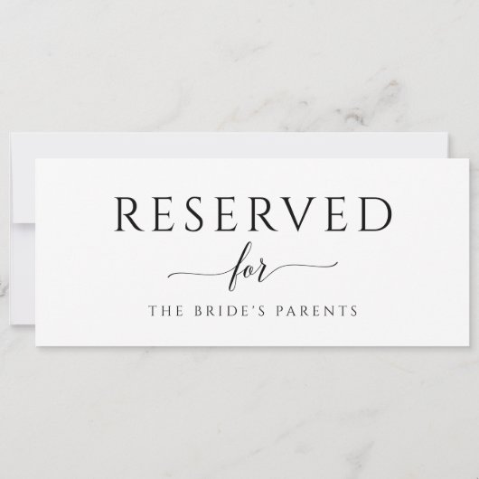 Gereserveerde Romantische kalligrafie-bruiloft Kaart (Achterkant)