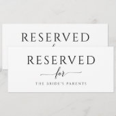 Gereserveerde Romantische kalligrafie-bruiloft Kaart (Voorkant / Achterkant)