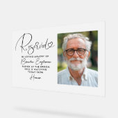 Gereserveerde Seat Memorial Bruiloft Foto Frosted  Acryl Bord (Hoek)