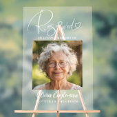 Gereserveerde Seat Memorial Bruiloft Foto Frosted Acryl Bord (Neutraal)