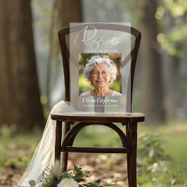 Gereserveerde Seat Memorial Bruiloft Foto Frosted  Acryl Bord