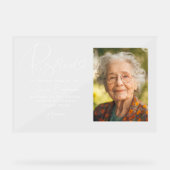 Gereserveerde Seat Memorial Bruiloft Foto Teken Acryl Bord (Voorkant)