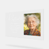 Gereserveerde Seat Memorial Bruiloft Foto Teken Acryl Bord (Hoek)