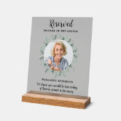 Gereserveerde Seat Memorial Foto Eucalyptus Weddin Acryl Bord (Hoek)