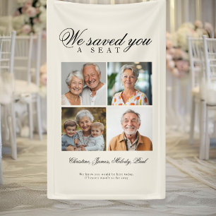 Gereserveerde Stoel - 4 Foto Herdenking Beige Brui Spandoek