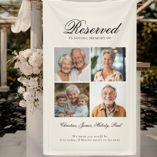 Gereserveerde Stoel - 4 Foto Herdenking Beige Brui Spandoek