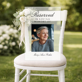 Gereserveerde Stoel Elegante Foto Trouw Herdenking Acryl Bord