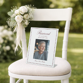 Gereserveerde stoel Elegante foto Trouwherdenking  Reclamebord Met Voetstuk