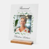 Gereserveerde stoel - Eucalyptus-herdenkingsbruilo Acryl Bord (Hoek)