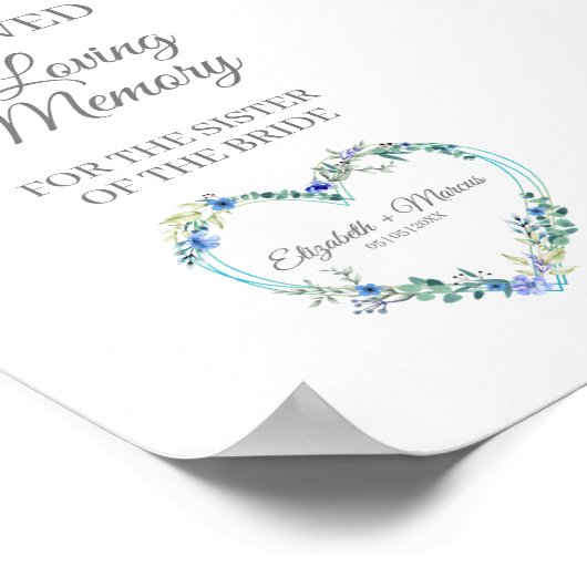 Gereserveerde Stoel Florale Hart Liefdevolle Herin Poster (Hoek)