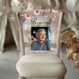 Gereserveerde stoel - foto-herdenkingsbruiloft  acryl bord