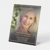 Gereserveerde Stoel Moeder Van De Bruid Foto Bruil Reclamebord Met Voetstuk (Voorkant)