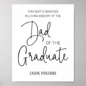 Gereserveerde stoel ter nagedachtenis aan de vader poster (Voorkant)