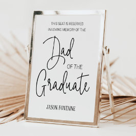 Gereserveerde stoel ter nagedachtenis aan de vader poster