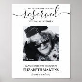 Gereserveerde Stoel Trouwstoel Teken Overleden Fot Poster (Voorkant)