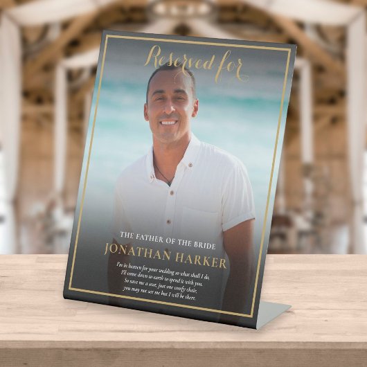 Gereserveerde Stoel Vader Van De Bruid Foto Bruilo Reclamebord Met Voetstuk