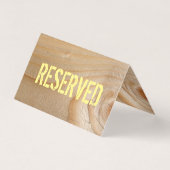 Gereserveerde tabelkaart - onafgewerkt hout visitekaartje (Achterkant)