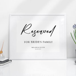 Gereserveerde tafel Afdrukbare Trouwbord Poster