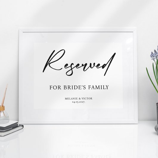 Gereserveerde tafel Afdrukbare Trouwbord Poster