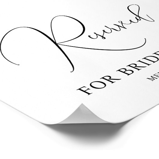 Gereserveerde tafel Afdrukbare Trouwbord Poster (Hoek)