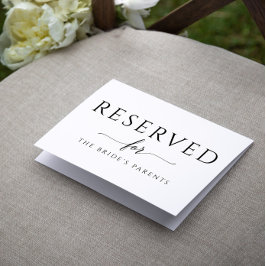 Gereserveerde Tent Kaart Romantic Calligraphy Wedd