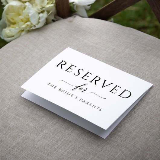 Gereserveerde Tentkaart Romantische Calligrafie Br