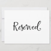 "Gereserveerde" trouwbordje | Rustische kalligrafi Kaart (Voorkant)