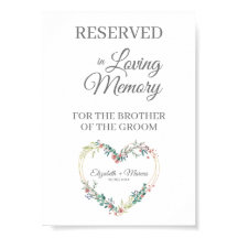 Gereserveerde trouwstoel voor dierbaren bloemhart