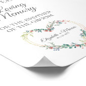 Gereserveerde trouwstoel voor dierbaren bloemhart poster (Hoek)