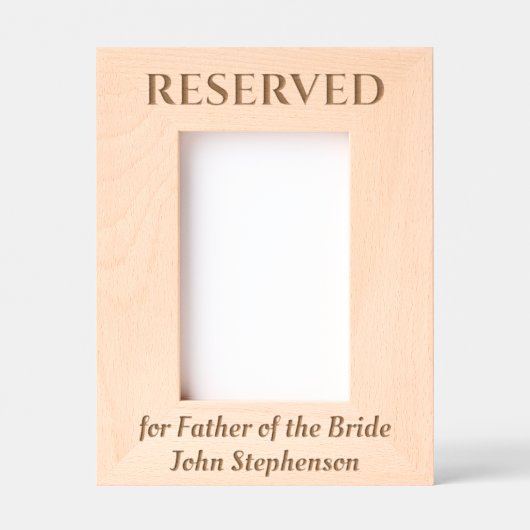Gereserveerde vader van bruid foto gedenkteken bru gegraveerde lijstjes (Voorkant)