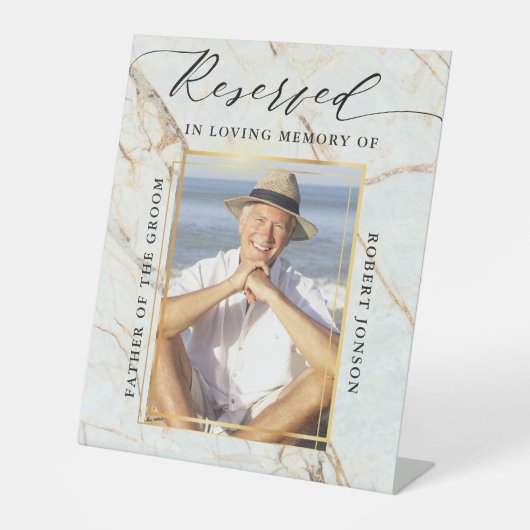 Gereserveerde Zetel In Liefdevolle Herinnering aan Reclamebord Met Voetstuk (Voorkant)